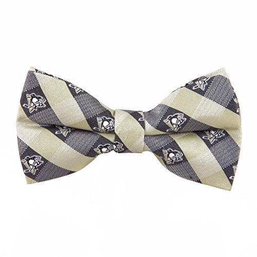 Eagles Wings Penguins Checked Logo Bow Tie - NHL Hockey Team Logo Pittsburgh