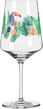 RITZENHOFF 2931013 Aperitif Glass 500 ml - Summer Tau Series - Motif No. 13 with Colourful Tucan - Made in Germany