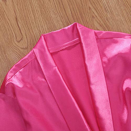 FIOMVA Toddler Kids Baby Boys Girls Silk Satin Bathrobe Long Sleeve Kimono Robes Infant Nightgown Sleepwear Clothes4
