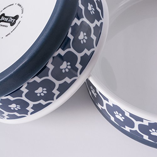 image for Bone Dry Lattice Collection Pet Bowl & Canister, Small Set, 4.25x2
