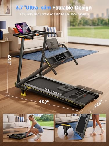 Image of YPOO Walking Pad with Incline, Slim Under Desk Treadmill for Home & Office