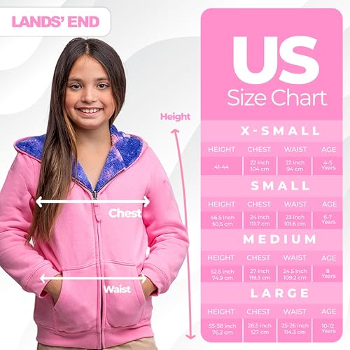 Image of Lands' End Kids Ultra Soft Sherpa Full Zip Hoodie Sweatshirt (XS-L)
