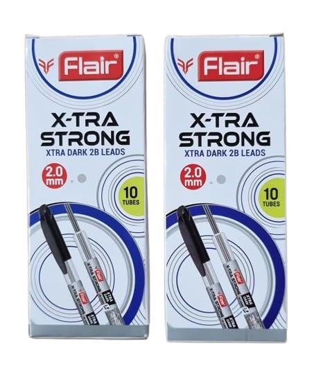 Flair 2.0 mm Extra Dark & Strong 2B Graphite Lead Designed for 2.0 mm Mechanical Pencil| Pack of 60 Leads (20 Tubes X 3 Leads Each)| Useful in Daily Writing Use-image-10