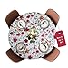 Covers For The Home Deluxe Elastic Edged Flannel Backed Vinyl Fitted Table Cover - Watercolor Floral Pattern - Small Round - Fits Tables up to 44" Diameter