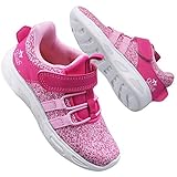  Zapatos para Niña Zapatillas Deporte Niño pequeño Transpirables Caminar Bambas para 1-4 Niño (Etiqueta 23, Rosa)