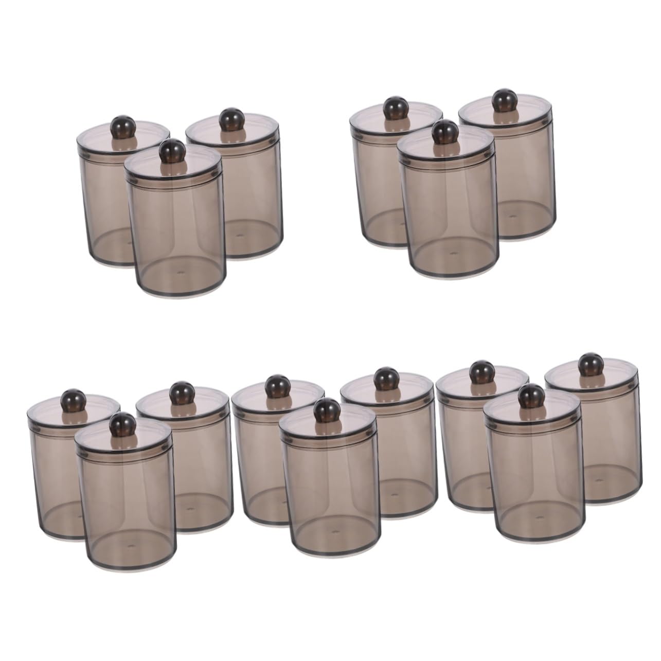 IMIKEYA 15stücke Teiliges Von Schwarzen Transparenten Aufbewahrungsboxen Für Wattepads Und Stäbchen Multifunktionale Badezimmer-organizer Mit Deckel Für Kosmetik Und Kleine