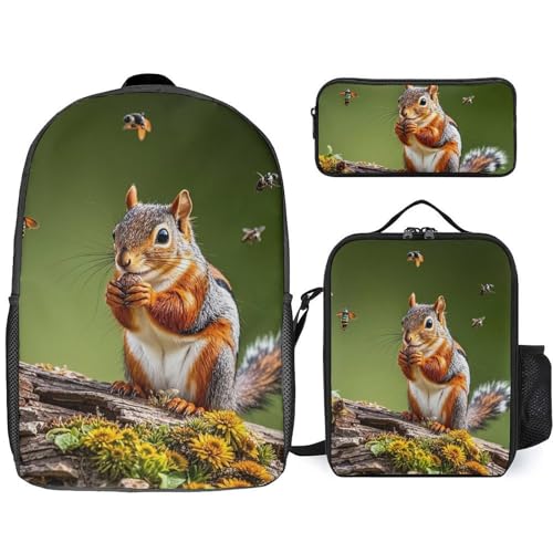 Sac à dos 3 pièces léger homme femme sac à bandoulière décontracté lunch bag trousse