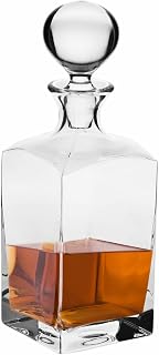 KROSNO Whiskey Karaffe, 1000 ml, Caro Kollektion | Dekanter, Karaffe mit Stopper, Bleifreies Kristallglas mit Stopfen zur Aromabewahrung, Brandyglas & Wasserflasche