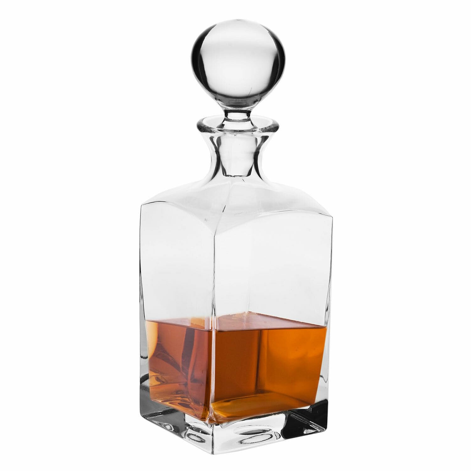 KROSNO Dekanter do Whisky, Bourbona i Rumu Caro z Korkiem, 1000 ml | Szkło Kryształowe Bezołowiowe, korek ogranicza utratę aromatu, do whisky, bourbona i rumu, elegancki prezent