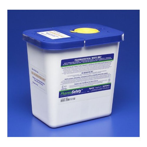 SharpSafety Pharmaceutical Waste Container, Gasketed Hinged Lid, 2 Gallon (20 Per Case) - BMC-MON 88202820
