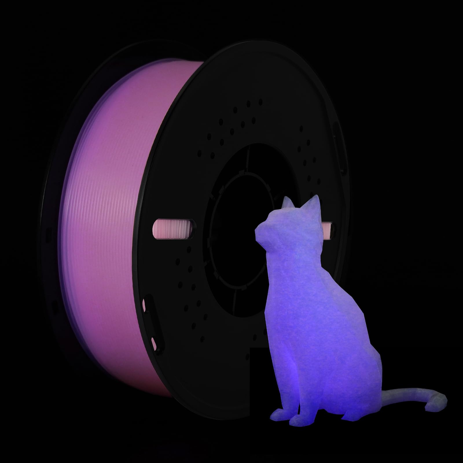Kingroon Glow in Dark 1.75mm PLA Filament, Fit Most FDM 3D Printers, Dimensional Accuracy +/- 0.03 mm, 1kg Spool(2.2lbs), Luminous PLA 3D Printer Filament - Pink