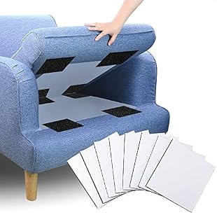 Non Slip Couch Cushion Gripper to Keep Couch Cushions from SlidingSelf-adhesive Hook Loop Tape For Underlay Couch Pad(15 x 15 cm, Black, 8PCS)