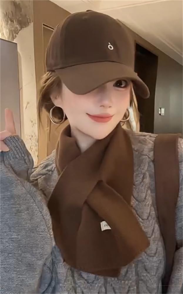 Caistre Women’s Solid Color Knit Scarfs 2025 Lightweight Short Cashmere Feel Scarf Soft Winter Neck Wraps Accessory - Image 3