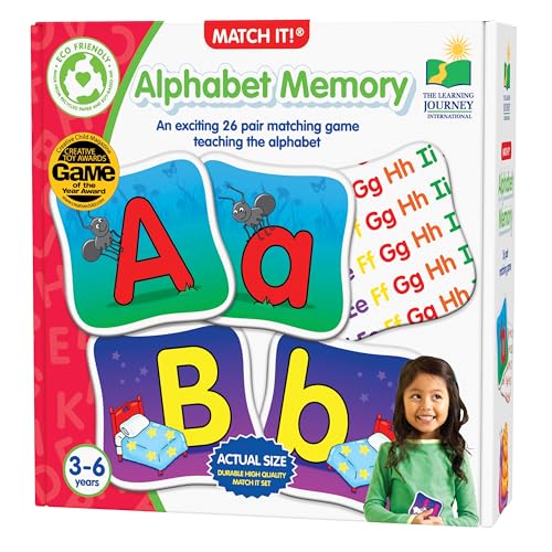 The Learning Journey: Match It! Memory - Alphabet - Capital and Lowercase Letter Matching Game with 26 Matching Pairs - Memory Games for Kids 3 and Up - Award Winning Toys