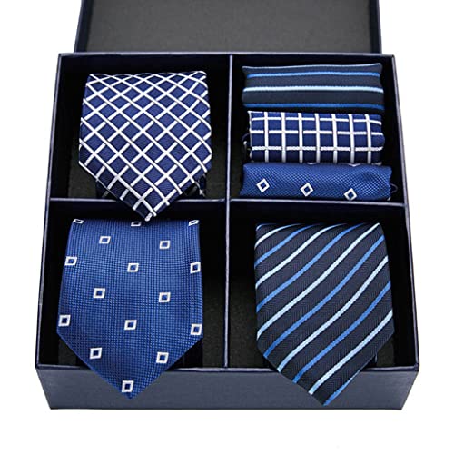 Set de corbatas clásicas de seda para hombre en caja de regalo