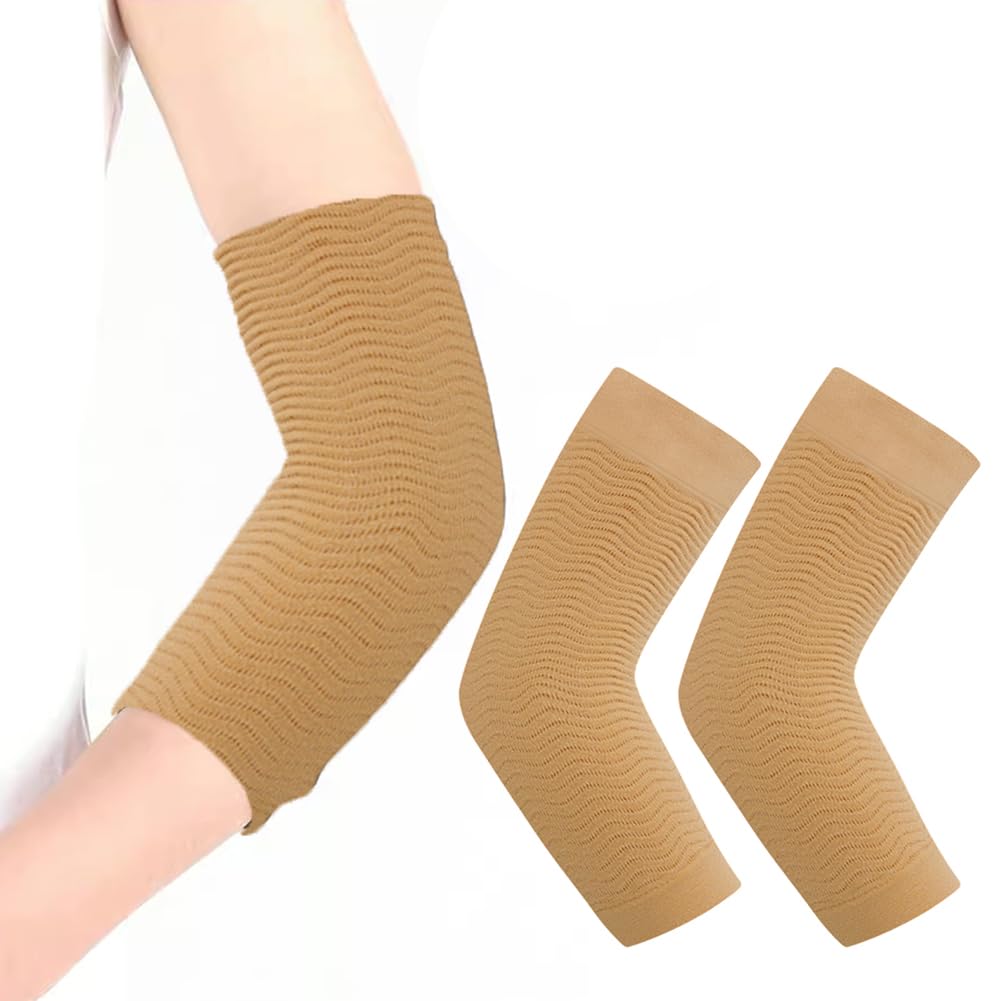 2 Pair Women Weight Loss Calories Slimming Arm Shaper Massager Lose Buster Wrap Belt Slimming Compression Arm Shaper, Skin Colour 8.66in X 3.15in