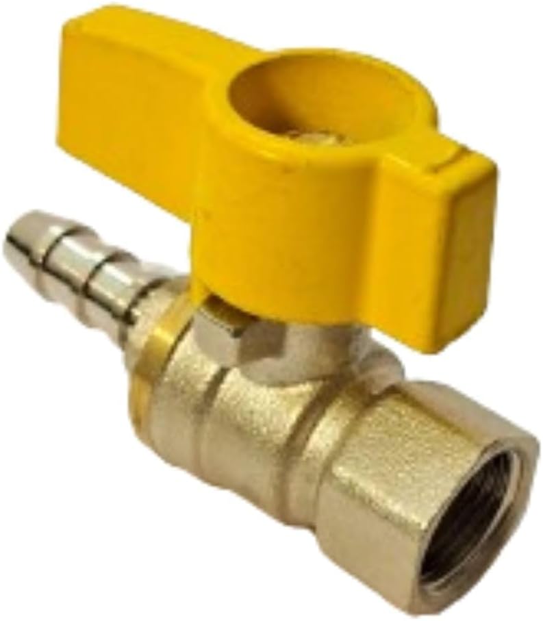 DELTA Brass Ball Valve Pipe Line Fitting Thread Size 3/8" BSP (Female) for Air | Gas | Water Supply with Outlet 10 MM Nozzle for Domestic and Commercial Use Pack of 1