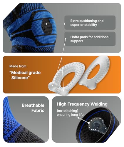 Image of Knee Caps For Men & Women, Knee Brace Ultima with Patella Gel Pads & Side Stabilizers, Knee Support for Arthritis, Pain Relief, Sports & Workouts, injury Recovery, Knee Pads - Black, Medium,1 Pc
