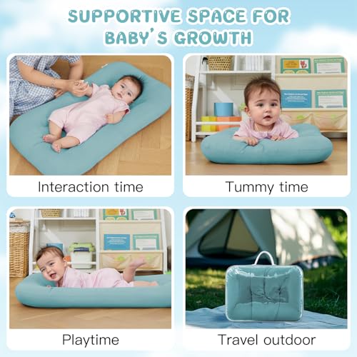 Image of Baby Lounger for Newborn, Bionic Design Baby Lounger, Soft Organic Cotton Breathable Lounger for Infants 0-24 Months (Dark Green)