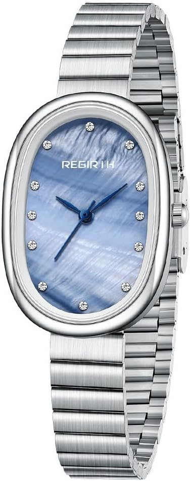 Elegant Watches for Women Oval Ultra-Thin Dial Easy Reader Watch Fashion Women Stainless Steel Band Wristwatch