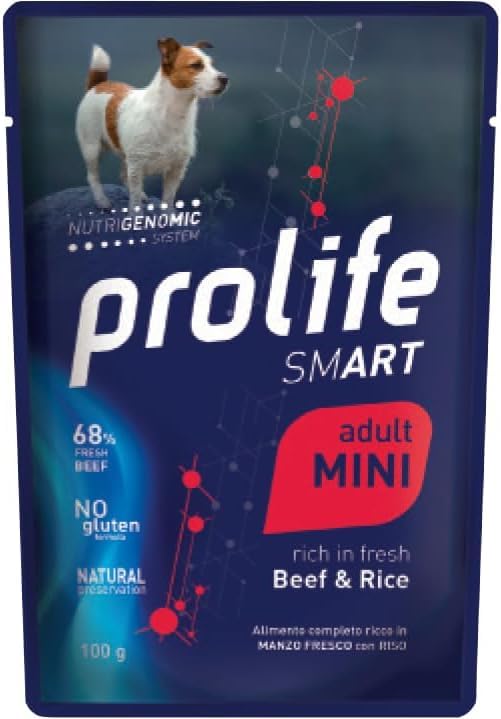 Prolife Dog Smart Adult Manzo e Riso - confezione risparmio di 10 bustine da 100 grammi