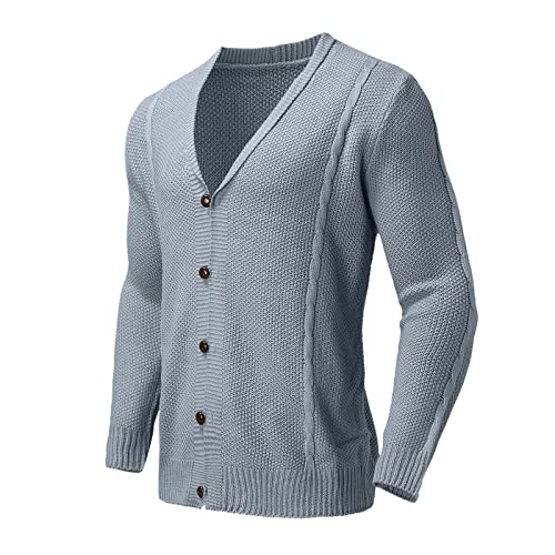 Mens Chunky Knit Cardigan Sweaters with Frog Buttons Fall Winter Thermal Casual Fancy Varsity Preppy Sweater Coats4