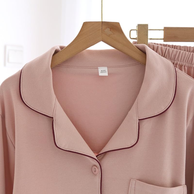 Shanghai Story Cotton Couple Pajamas Set for Fall Long Sleeve Button Down Lounge Wear Sleepwear4