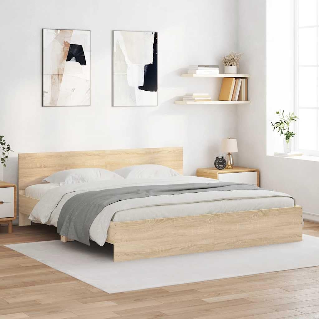 Base De Lit En Bois Brun Avec Lattes 140x190 Cm - Solide, Design Moderne, Nécessite Assemblage