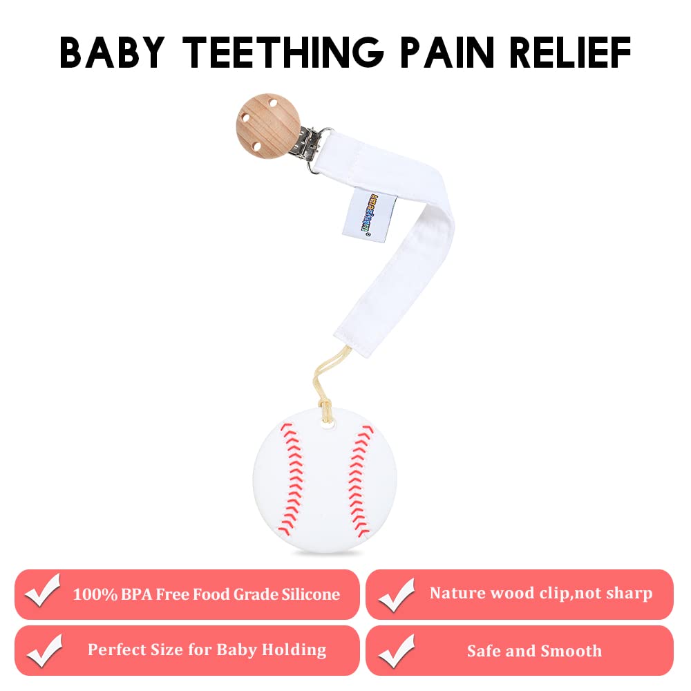 Juguete mordedor de silicona de grado alimenticio para bebés con soporte para chupete, juguetes para aliviar el dolor de dentición, juego de regalo para niños y niñas a partir de 3 meses, 4
