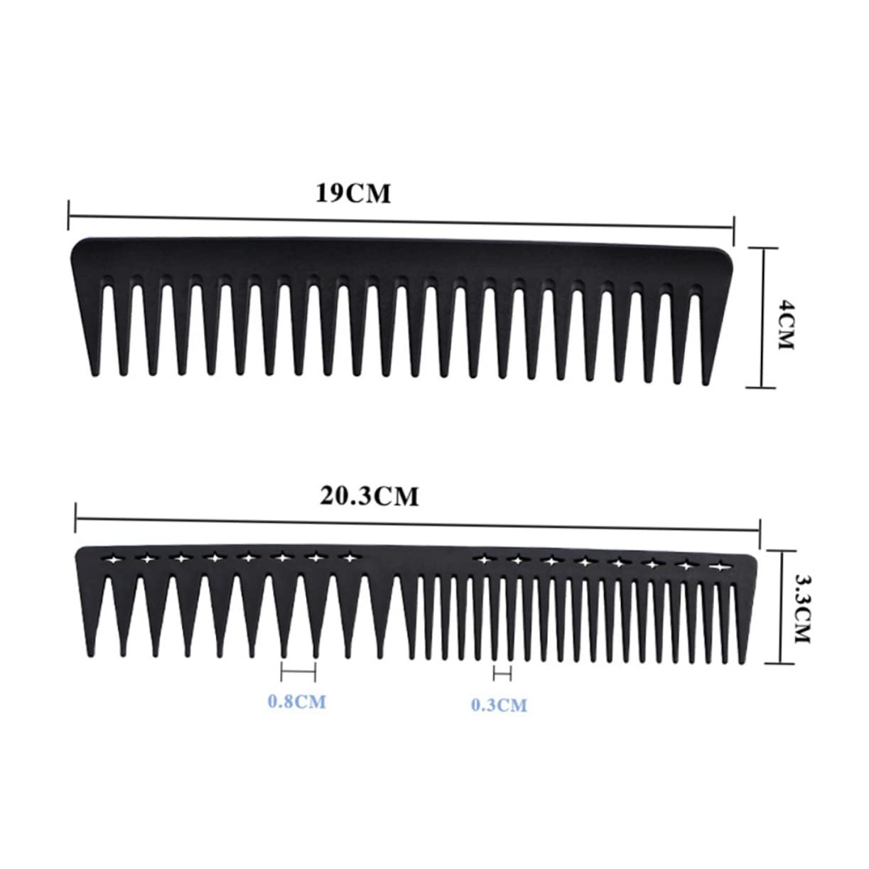Healeved 9piezas Peine De Estilo Vintage De Dientes Anchos Para Peinados Slicked-back Peines De Peluquería Para Hombres Para Secado y Desenredado De Cabello