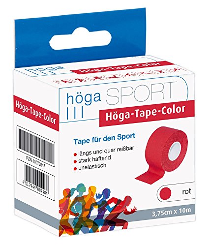höga de Tape Color, 3.75 cm x 10 m, Rojo, deportes de Tape, 1er Pack (1 x 103 g)