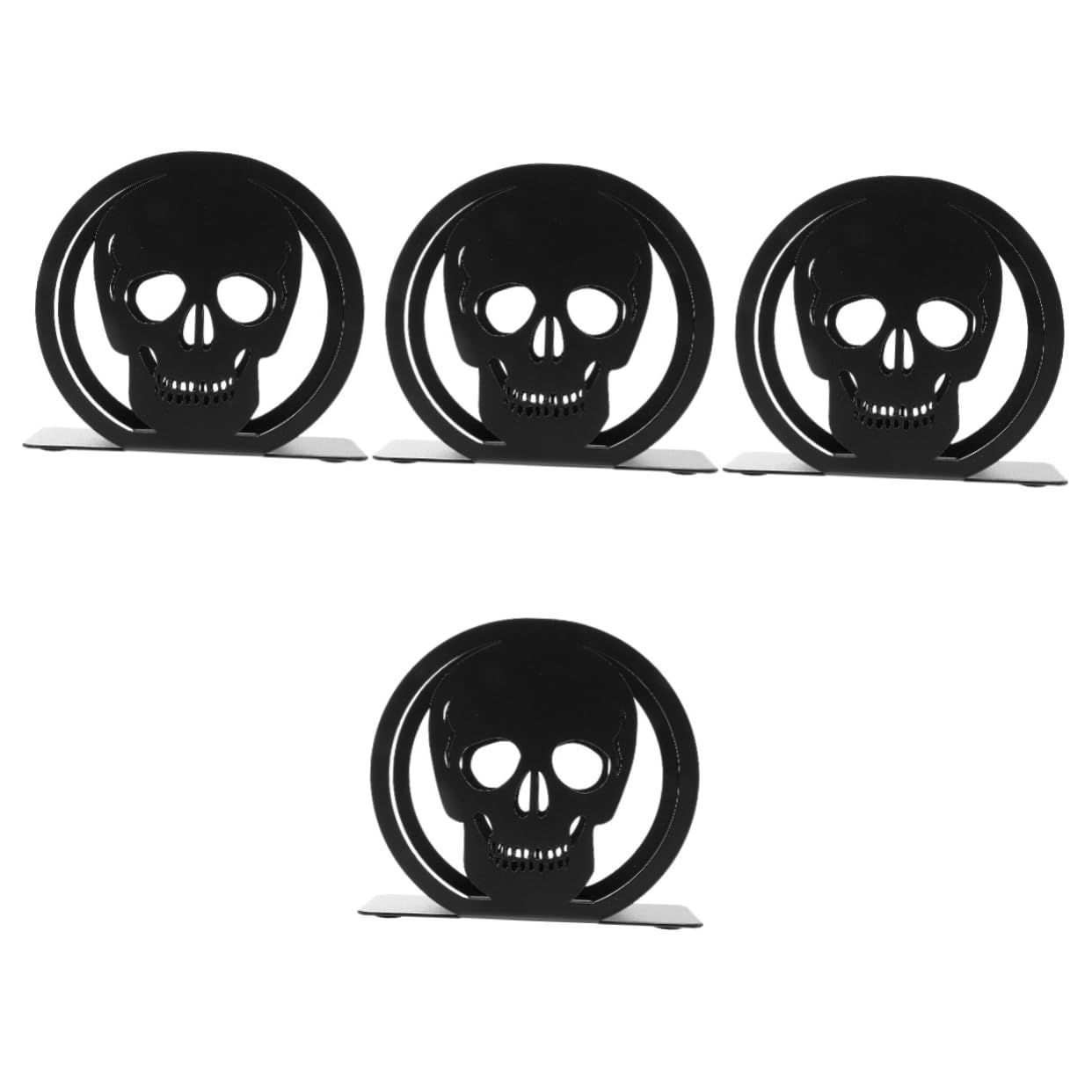 4 Piezas Estante De Almacenamiento De Tejido Decoración De La Alternativa Dispensador De Pañuelos De Cráneo Servilleteros Para Mesas Estante De Tejido Planchar Black TOPBATHY