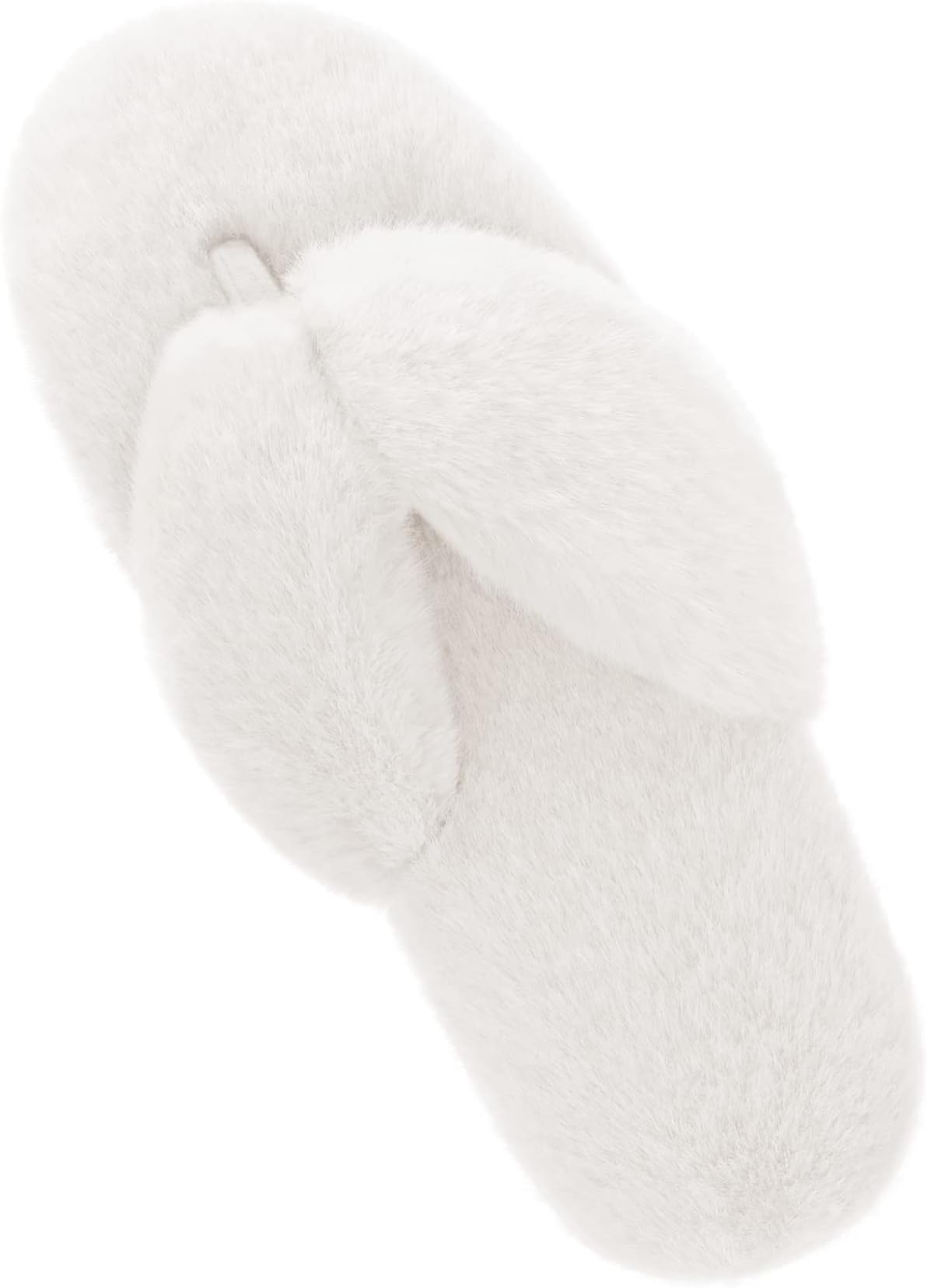 DREAM PAIRS Women's Fluffy Cloud Slippers - Open Toe Flip Flop Slip On Indoor Bedroom House Shoes Wedding Bride Slippers