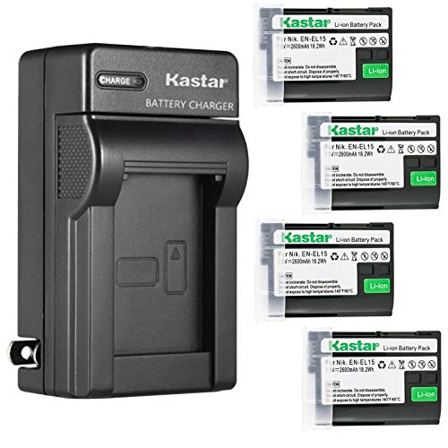 Kastar 4-Pack Battery & AC Wall Charger for Nikon EN-EL15 series
