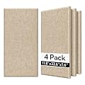 Olanglab Fiberglass Acoustic Wall Panels 4 Pack, 11.8'' x 23.6'' Sound Panels, Fabric Wrapped Sound Proof Panels for Walls (Khaki)