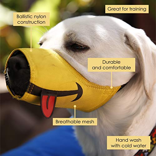Cesar Millan Funny Muzzle, Smile, Size 3, Yellow