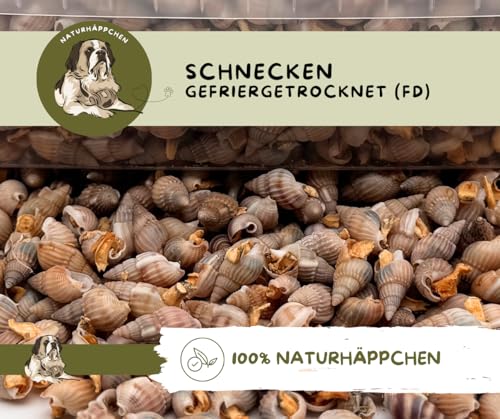Warnick´s Tierfutterservice Naturhäppchen Schnecken, FD gefriergetrocknet - 100 gr Tüte - Naturfutter für Zierfische, Garnelen und Krebse