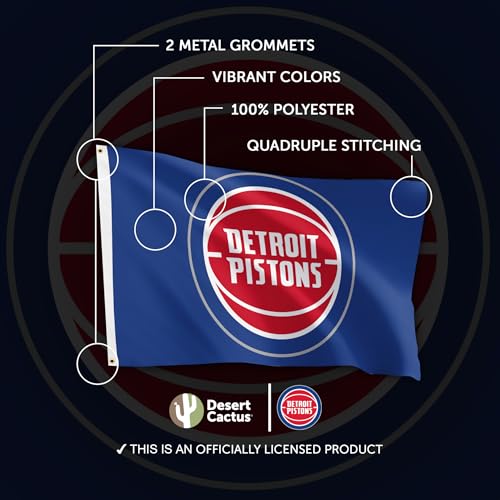 Desert Cactus Detroit Pistons Flag 3x5 Outdoor (#1) by Desert Cactus - Used condition - Image 4
