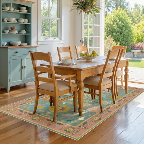 Tapete Joydeco Oushak Lavable para Sala 5x7 miniatura 7