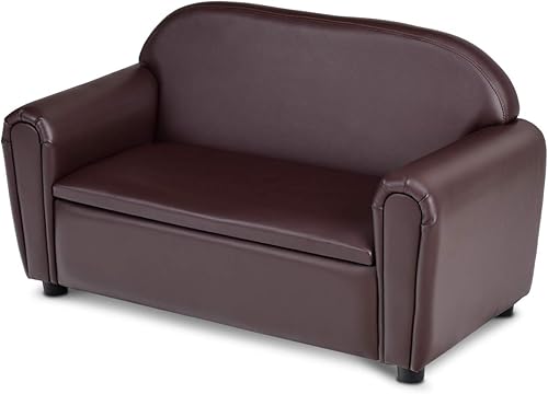 FANTASK Sofá para niños, reposabrazos para niños, muebles de sala de estar, sofá cama para niños con compartimento de almacenamiento oculto, sillón