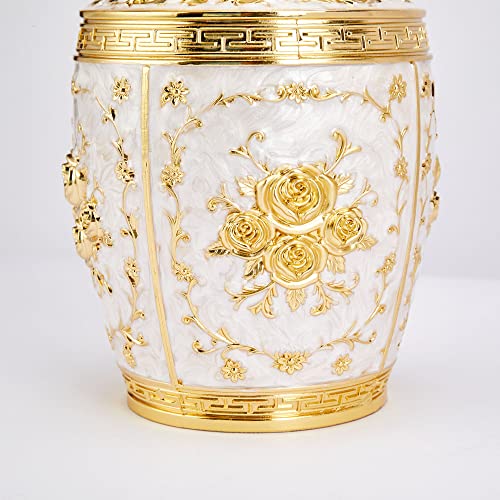 Image of Medium Cremation Urns for Human Ashes for Adult Female /Women /Mom | 7.1Inch Golden Rose Medium Size Decorative Urns for Ashes for Adult Male /Men /Dad,Decorative Urn for Funeral, Burial, Home