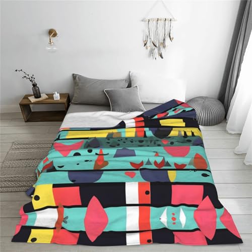 WBQLSL Dekorative Kinderdecke mit geometrischen Mustern, 127 x 101,6 cm, Sofa, Bett, Wohnzimmer, Camping, Reisedecke, Flanell, Geschenkdecke – Bild 8