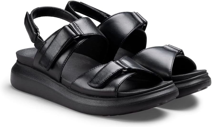 新品未使用☆AKAISHI アカイシ☆ブラック ダブルストラップサンダル☆M