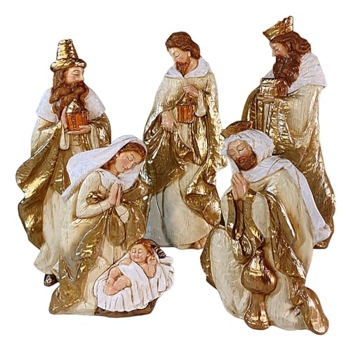 Huvqianu Juego de Belén Grande Con Animales - Figuras Religiosas, Exhibiciones Únicas, Belén Clásico - Coleccionables de Navidad