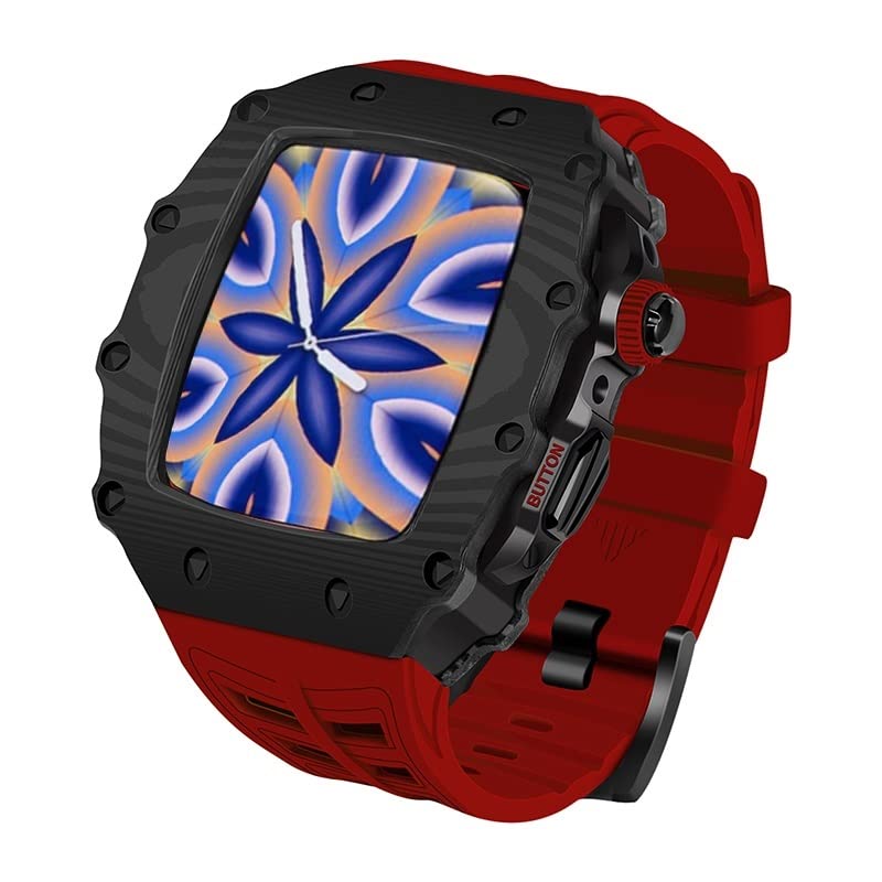 Bracelet Apple Watch 44mm en silicone et carbone pour sport et bureau
