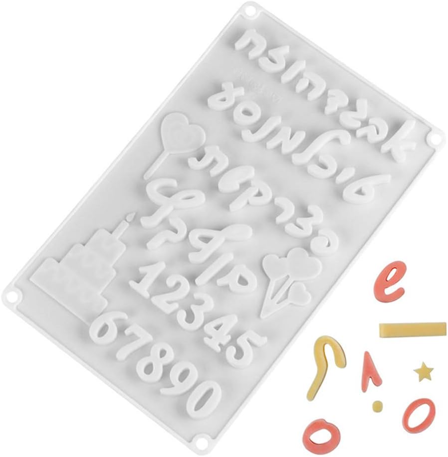 Tebatu Home Decor Accessories,DIY Digital Symbol Cake Mold Silicone Baking Cake Mold Hebrew Letters Silicone M