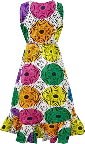 Image of SHENBOLEN Women African Ankara Batik Print Traditional Clothing Casual Party Dress