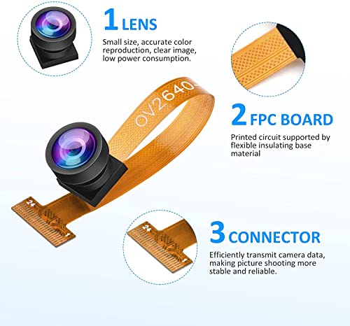 image for 2 PCS OV2640 Camera,Aideepen OV2640 Camera Module 160° Wide-Angle Len