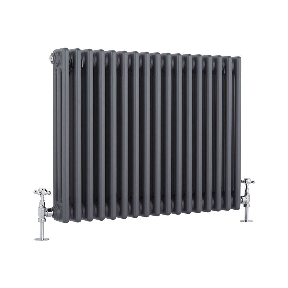 MILANO Anthracite Cast Iron Style Horizontal 3 Column Radiator 500 x 785mm