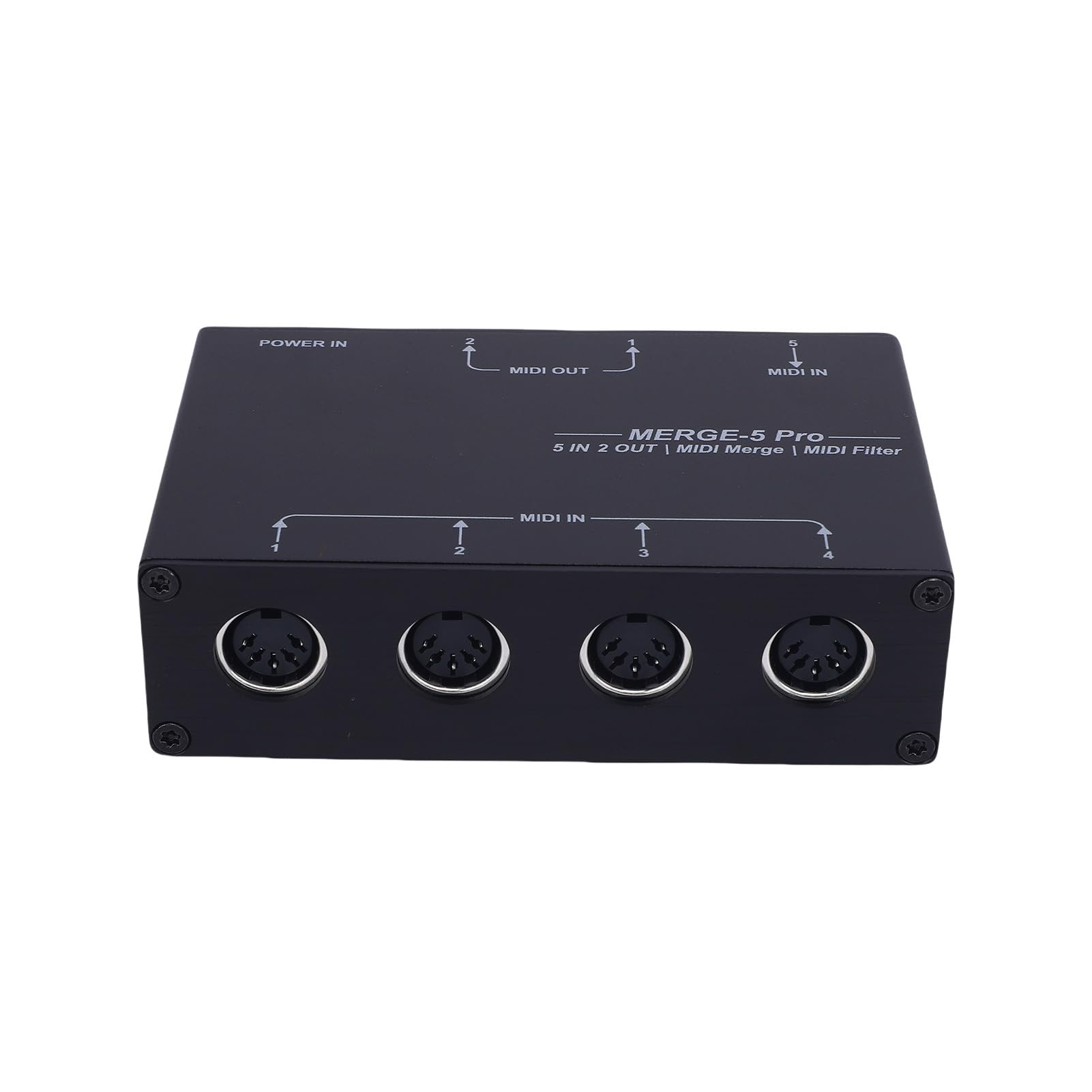 Convertitore Splitter MIDI USB Host Box MIDI per Sintetizzatore Tastiera, Pianoforte Elettronico, Design in Lega di Alluminio, per Spettacoli in Studio e Sul Palco, Nero